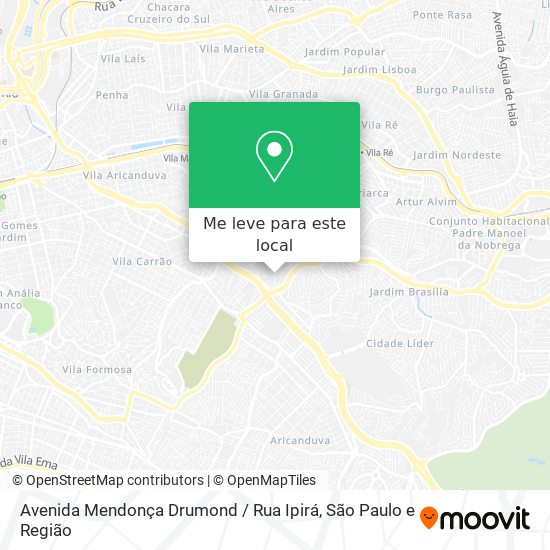 Avenida Mendonça Drumond / Rua Ipirá mapa
