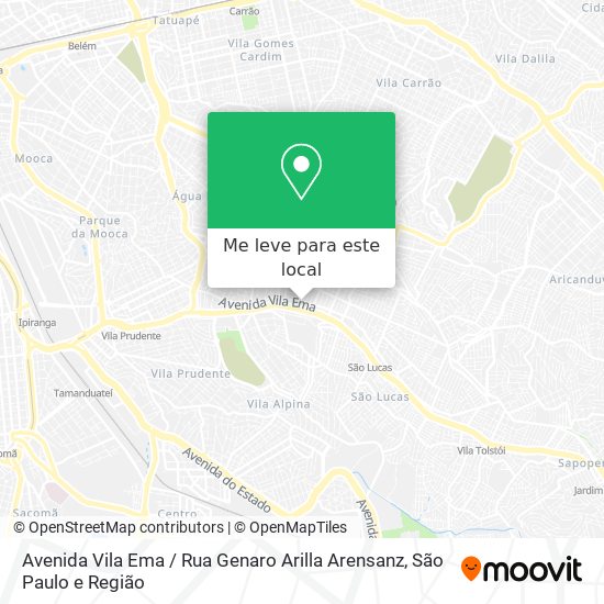 Avenida Vila Ema / Rua Genaro Arilla Arensanz mapa