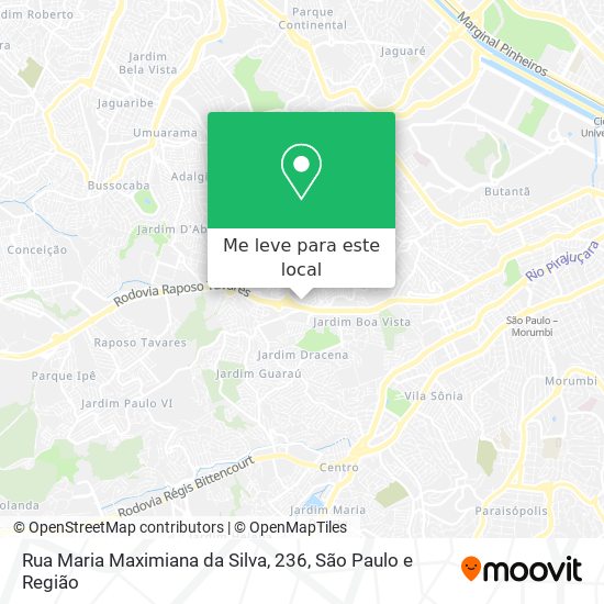 Rua Maria Maximiana da Silva, 236 mapa