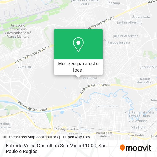 Estrada Velha Guarulhos São Miguel 1000 mapa
