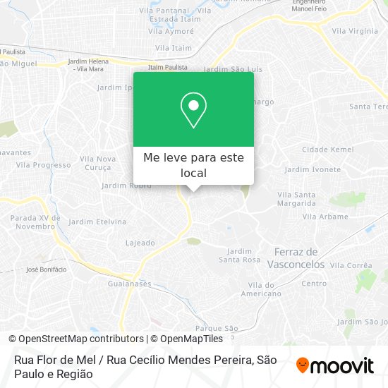 Rua Flor de Mel / Rua Cecílio Mendes Pereira mapa