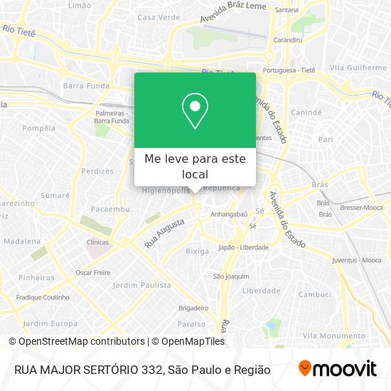 RUA MAJOR SERTÓRIO  332 mapa