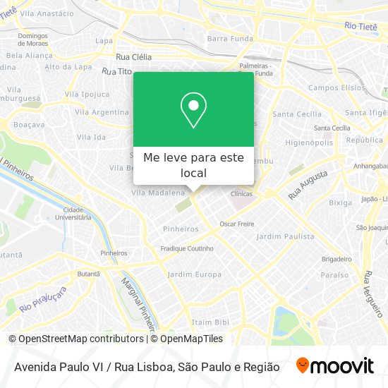 Avenida Paulo VI / Rua Lisboa mapa