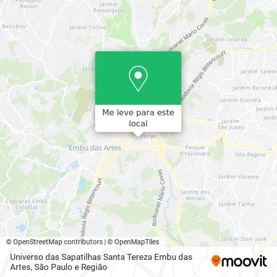 Universo das Sapatilhas Santa Tereza Embu das Artes mapa