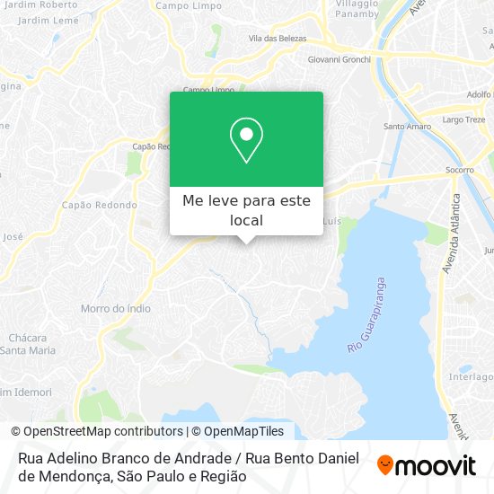 Rua Adelino Branco de Andrade / Rua Bento Daniel de Mendonça mapa