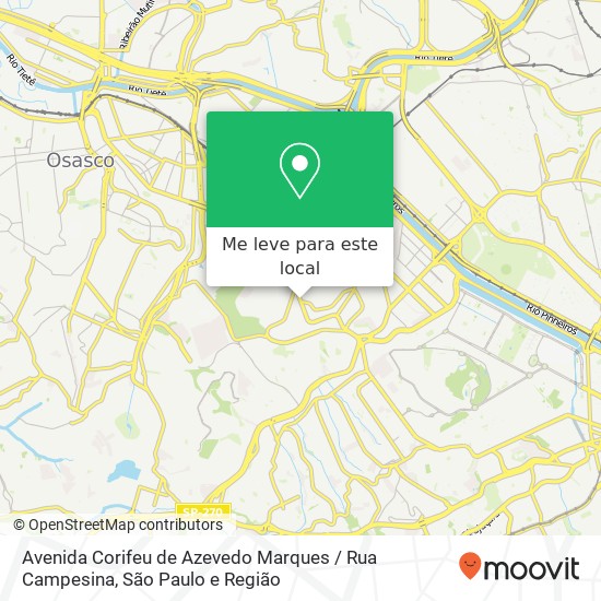 Avenida Corifeu de Azevedo Marques / Rua Campesina mapa