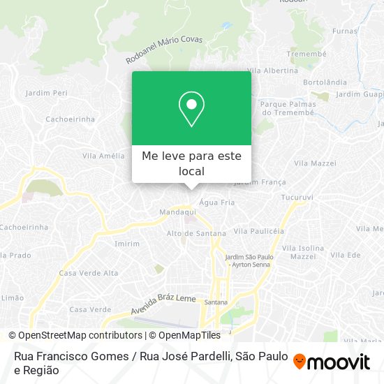 Rua Francisco Gomes / Rua José Pardelli mapa