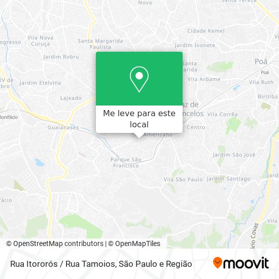 Rua Itororós / Rua Tamoios mapa