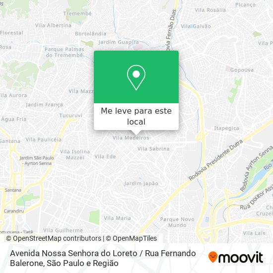 Avenida Nossa Senhora do Loreto / Rua Fernando Balerone mapa
