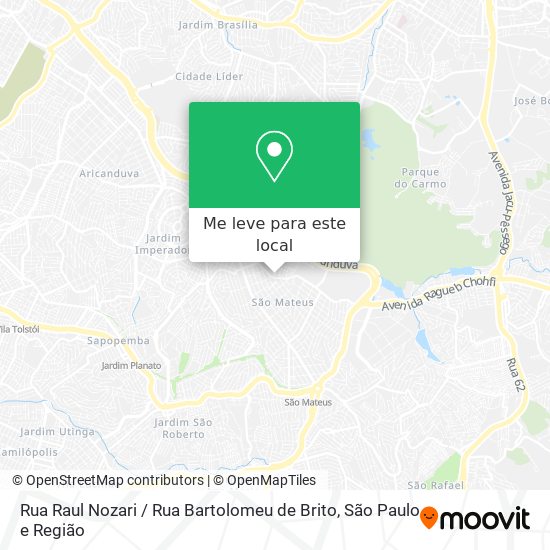 Rua Raul Nozari / Rua Bartolomeu de Brito mapa