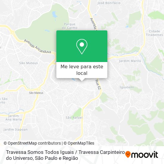 Travessa Somos Todos Iguais / Travessa Carpinteiro do Universo mapa