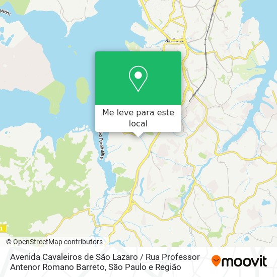 Avenida Cavaleiros de São Lazaro / Rua Professor Antenor Romano Barreto mapa