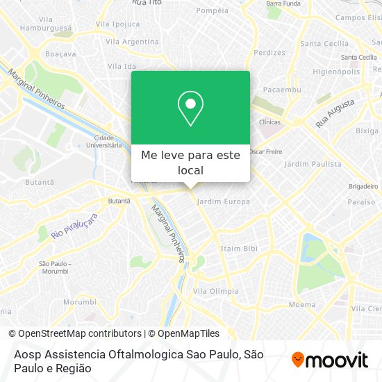Aosp Assistencia Oftalmologica Sao Paulo mapa