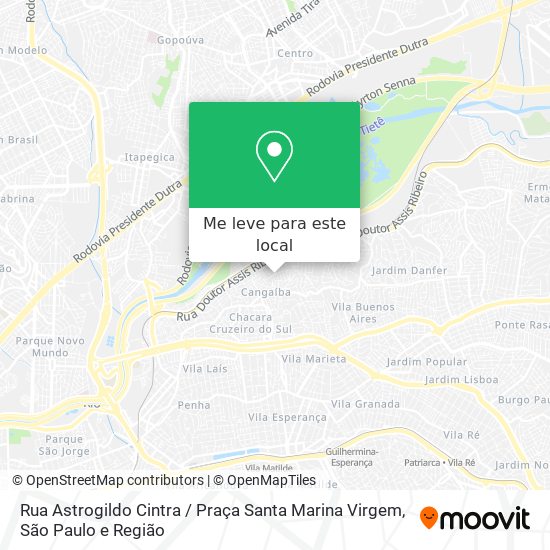 Rua Astrogildo Cintra / Praça Santa Marina Virgem mapa
