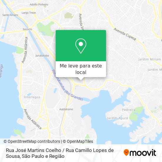 Rua José Martins Coelho / Rua Camillo Lopes de Sousa mapa