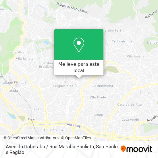 Avenida Itaberaba / Rua Marabá Paulista mapa