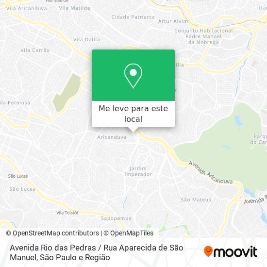 Avenida Rio das Pedras / Rua Aparecida de São Manuel mapa