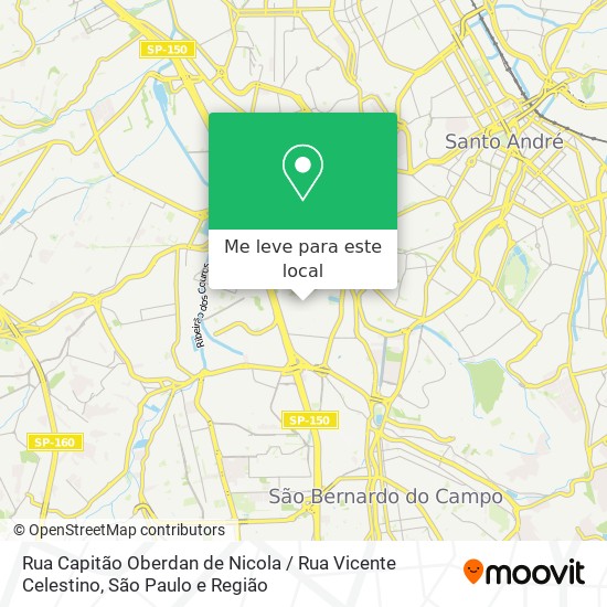 Rua Capitão Oberdan de Nicola / Rua Vicente Celestino mapa