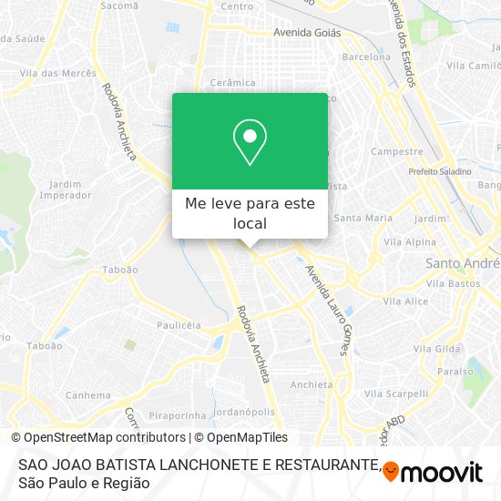 SAO JOAO BATISTA LANCHONETE E RESTAURANTE mapa
