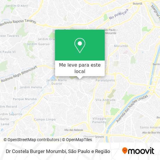 Dr Costela Burger Morumbi mapa