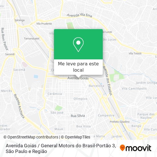 Avenida Goiás / General Motors do Brasil-Portão 3 mapa