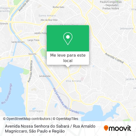 Avenida Nossa Senhora do Sabará / Rua Arnaldo Magniccaro mapa