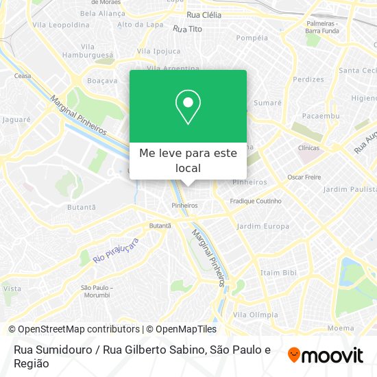 Rua Sumidouro / Rua Gilberto Sabino mapa
