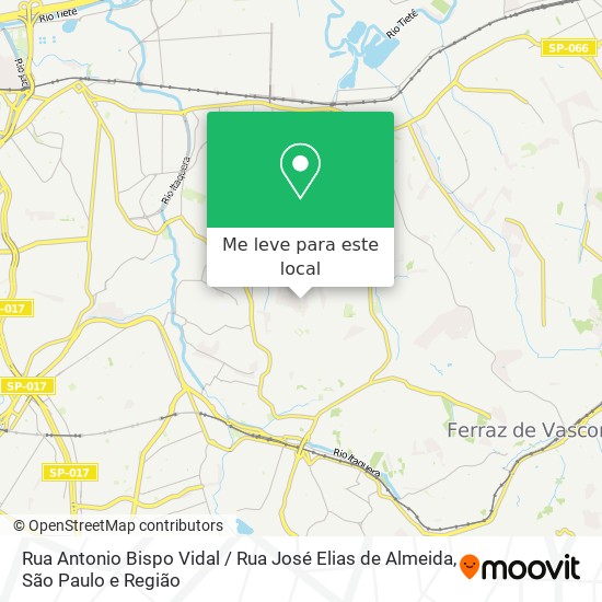 Rua Antonio Bispo Vidal / Rua José Elias de Almeida mapa