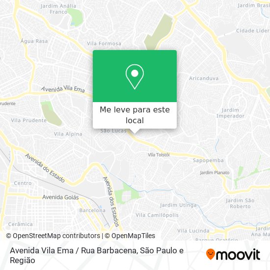 Avenida Vila Ema / Rua Barbacena mapa