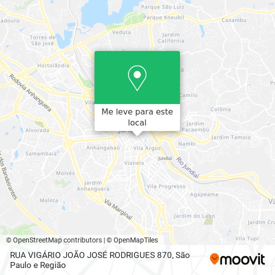 RUA VIGÁRIO JOÃO JOSÉ RODRIGUES 870 mapa