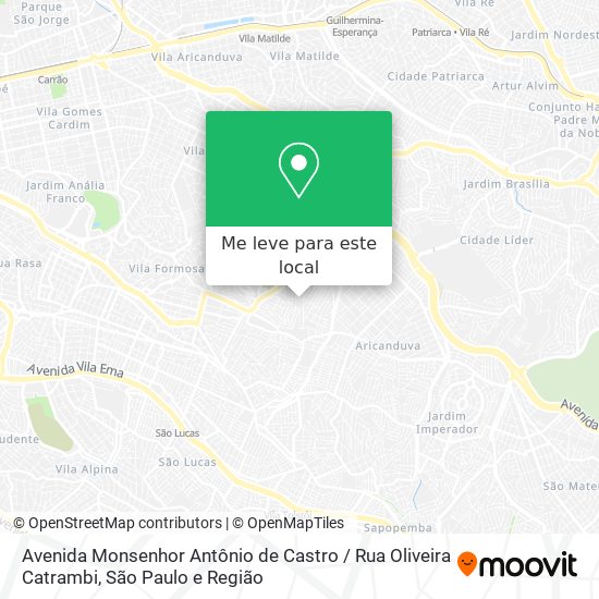 Avenida Monsenhor Antônio de Castro / Rua Oliveira Catrambi mapa