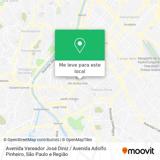 Avenida Vereador José Diniz / Avenida Adolfo Pinheiro mapa