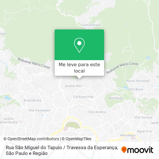 Rua São Miguel do Tapuio / Travessa da Esperança mapa