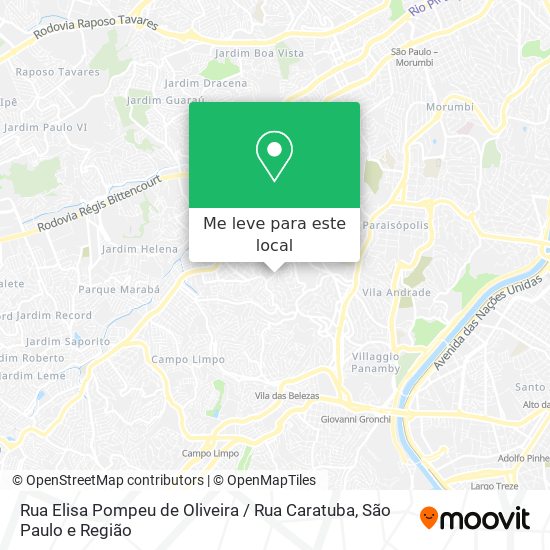 Rua Elisa Pompeu de Oliveira / Rua Caratuba mapa