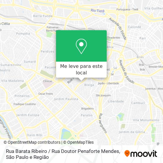 Rua Barata Ribeiro / Rua Doutor Penaforte Mendes mapa