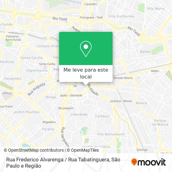 Rua Frederico Alvarenga / Rua Tabatinguera mapa