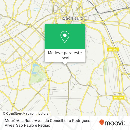 Metrô-Ana Rosa-Avenida Conselheiro Rodrigues Alves mapa