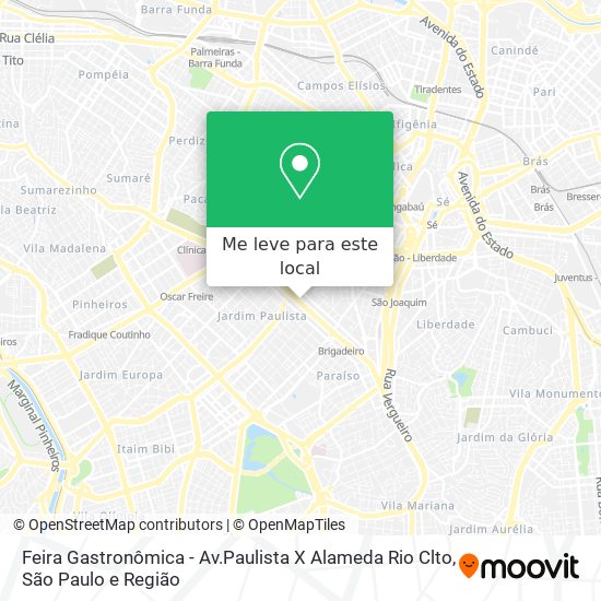 Feira Gastronômica - Av.Paulista X Alameda Rio Clto mapa