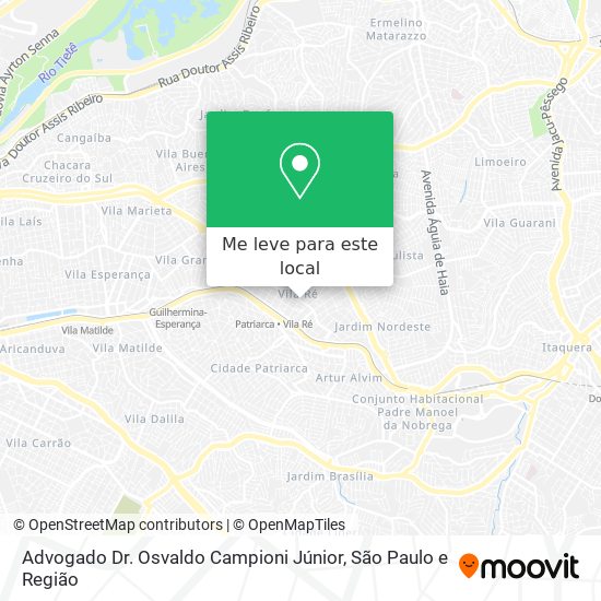 Advogado Dr. Osvaldo Campioni Júnior mapa