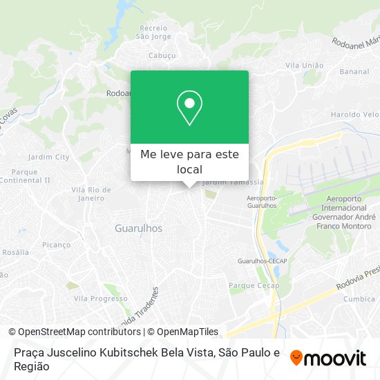 Praça Juscelino Kubitschek Bela Vista mapa
