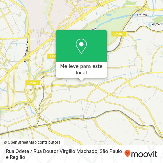 Rua Odete / Rua Doutor Virgílio Machado mapa