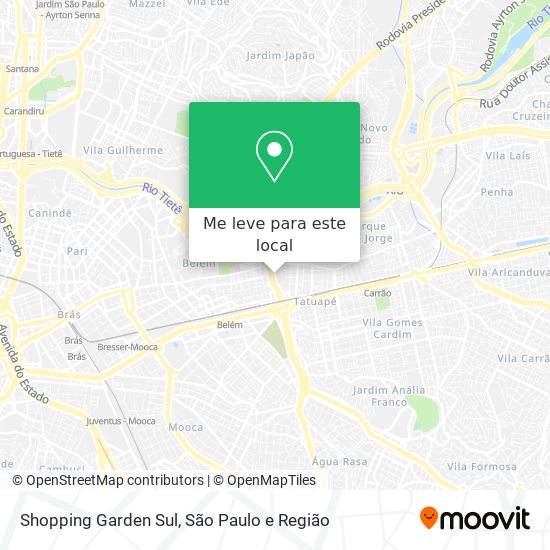 Shopping Garden Sul mapa