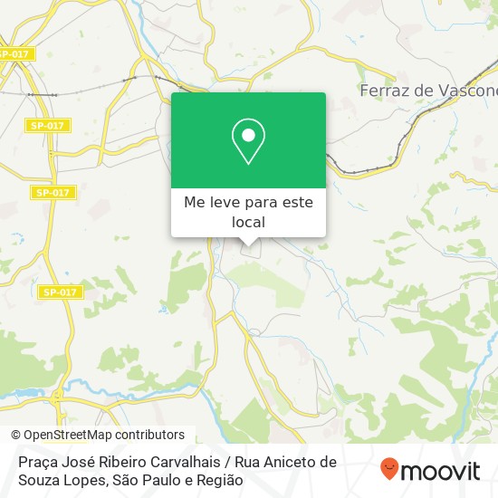 Praça José Ribeiro Carvalhais / Rua Aniceto de Souza Lopes mapa