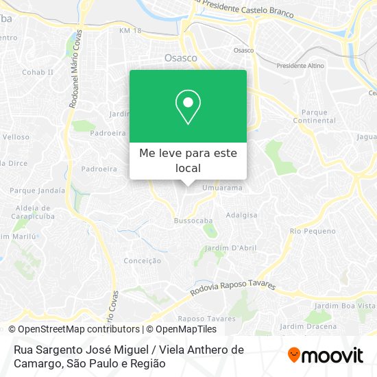 Rua Sargento José Miguel / Viela Anthero de Camargo mapa