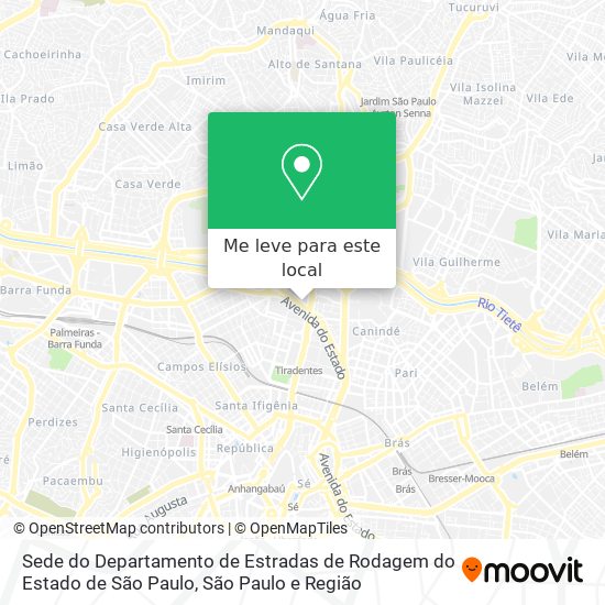 Sede do Departamento de Estradas de Rodagem do Estado de São Paulo mapa