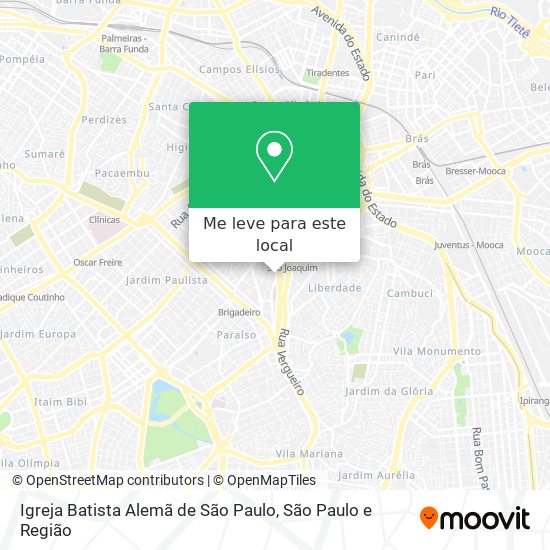 Igreja Batista Alemã de São Paulo mapa