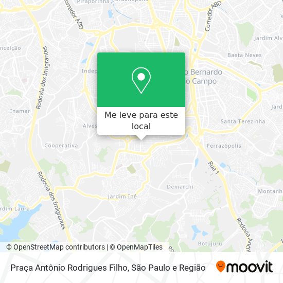 Praça Antônio Rodrigues Filho mapa