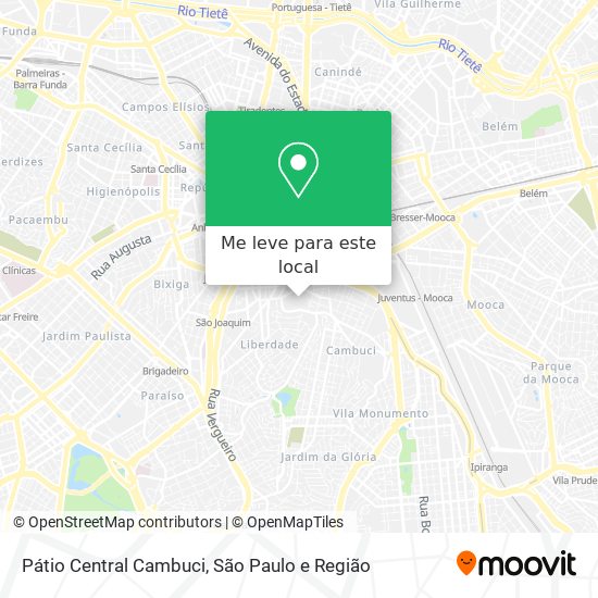 Pátio Central Cambuci mapa