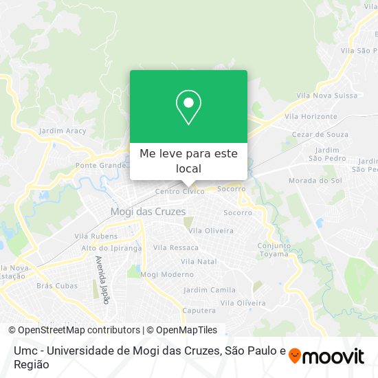 Umc - Universidade de Mogi das Cruzes mapa