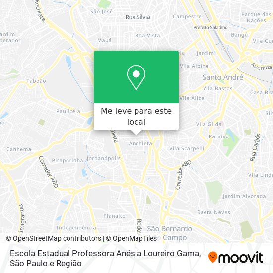 Escola Estadual Professora Anésia Loureiro Gama mapa